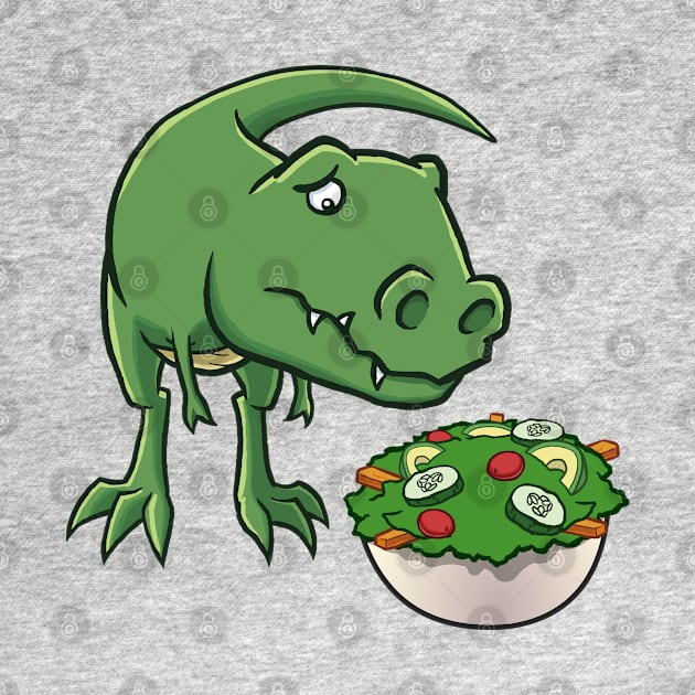 T rex Dinosaur Salad Funny by jonmlam